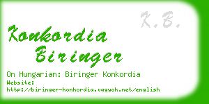 konkordia biringer business card